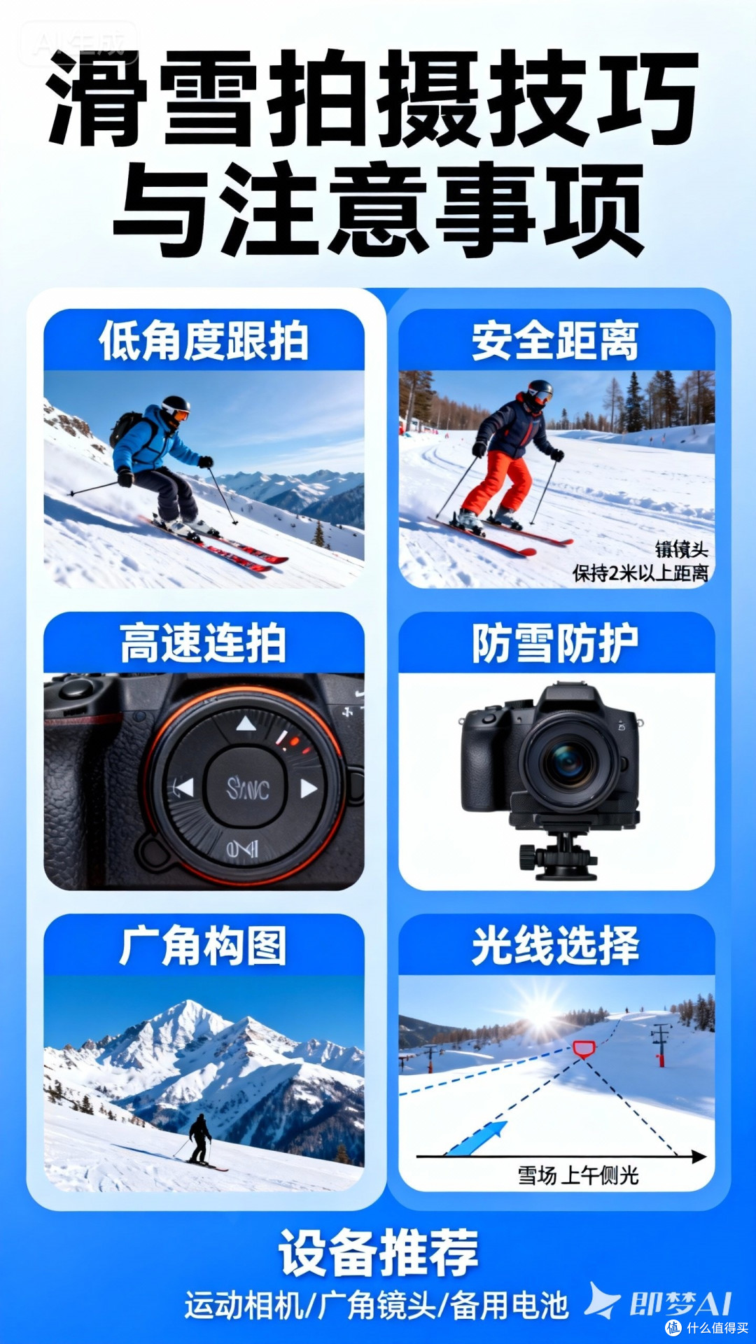 滑雪拍摄技巧与注意事项