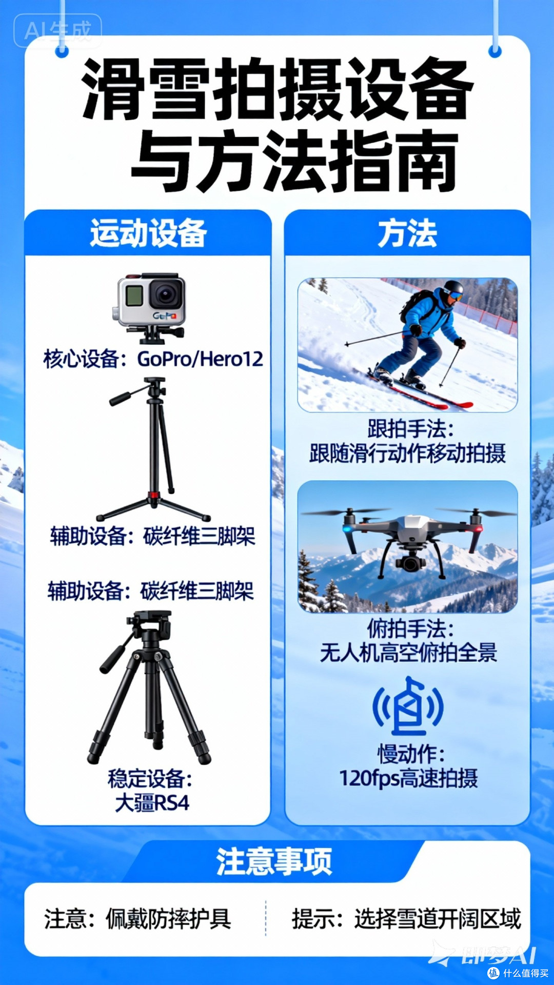 滑雪拍摄的设备与方法