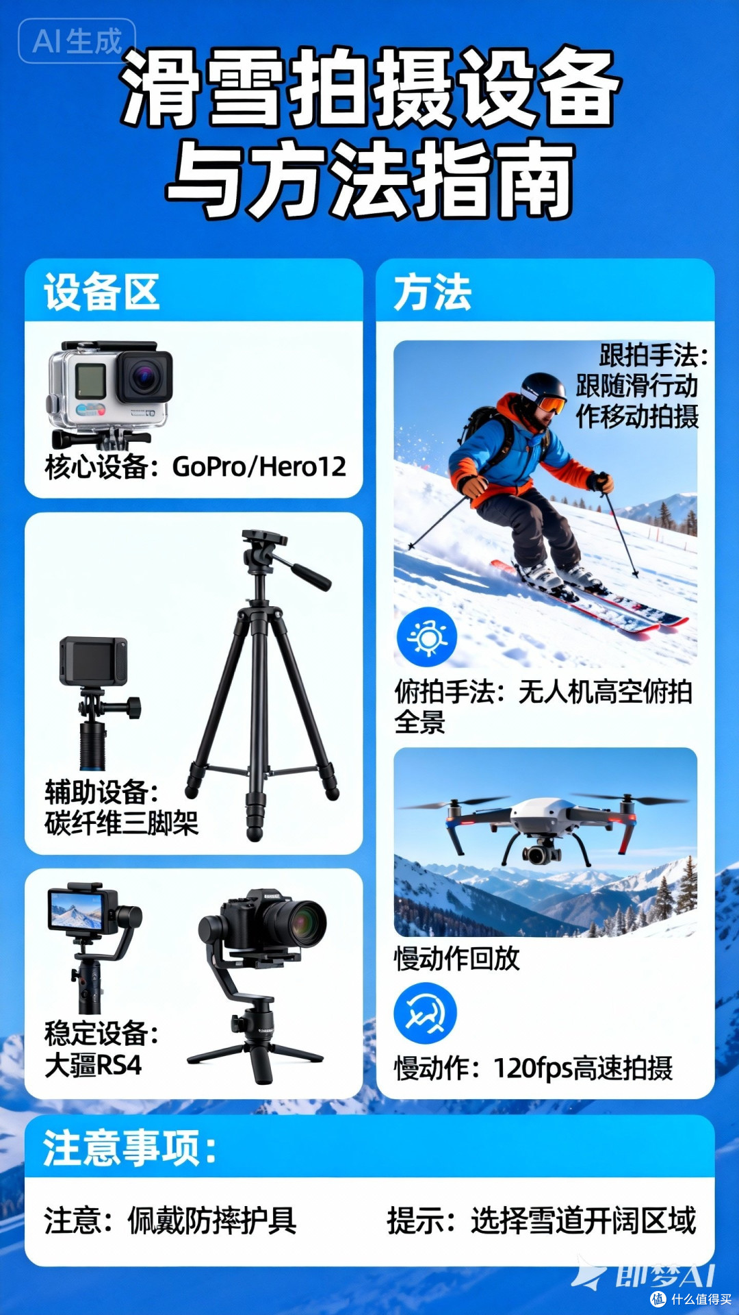 滑雪拍摄的设备与方法