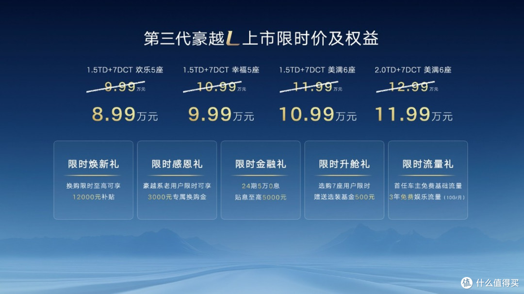 以动力换价格,吉利第三代豪越L上市,8.99万起售,独立7座真香!