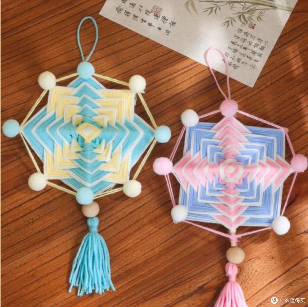 日美手工DIY材料包,毛线编织挂件,蓝橘星织!