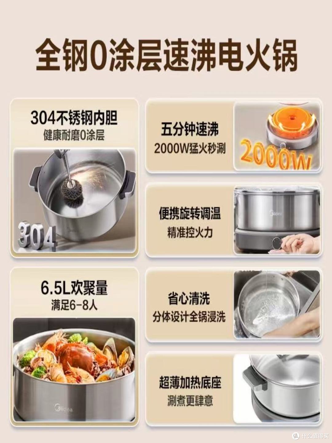 美的0涂层电煮锅深度测评|厨房小白封神神器,一锅搞定全家三餐