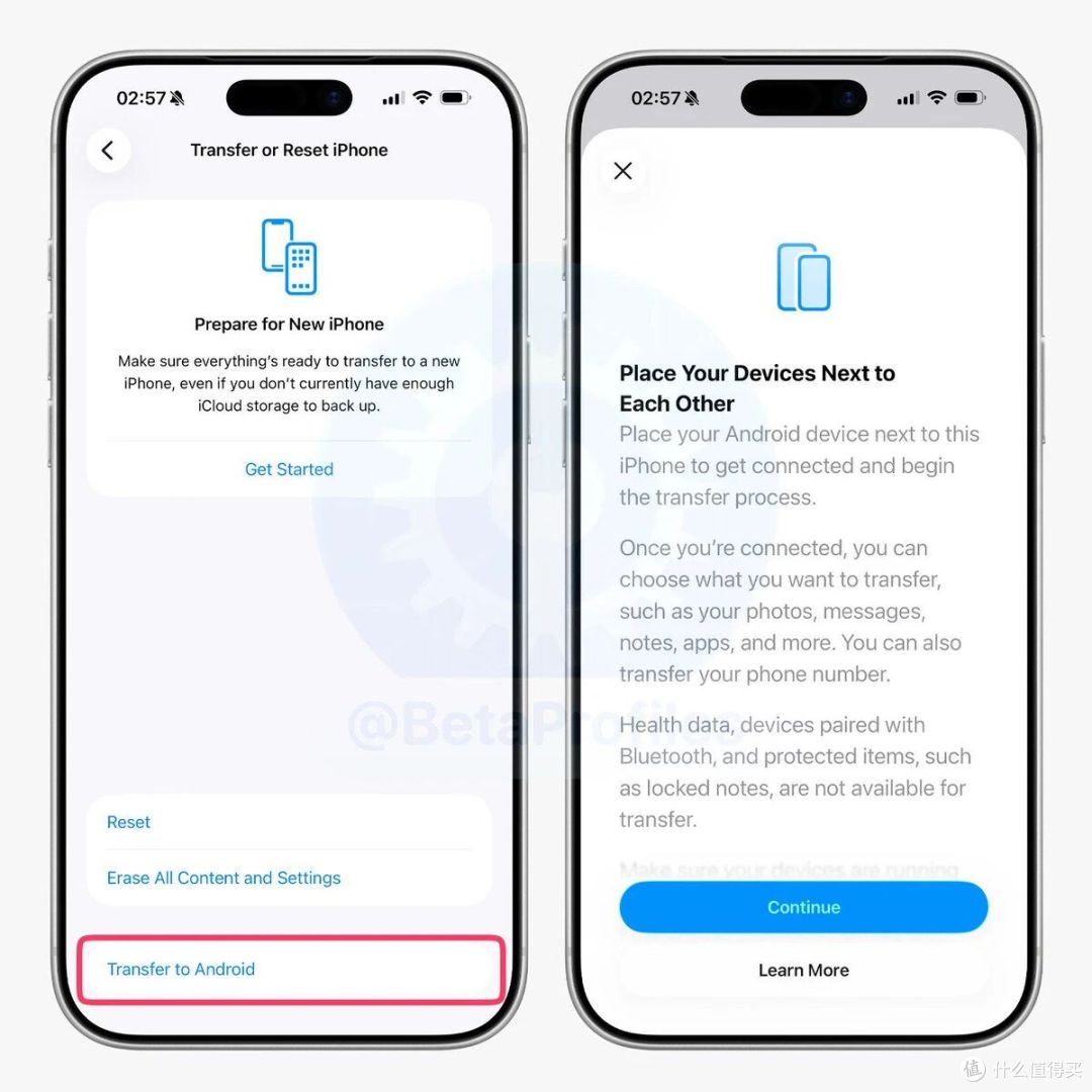 苹果终于松口了？iOS 26.3：一键投奔安卓、通知转发第三方手表！_手机软件_什么值得买