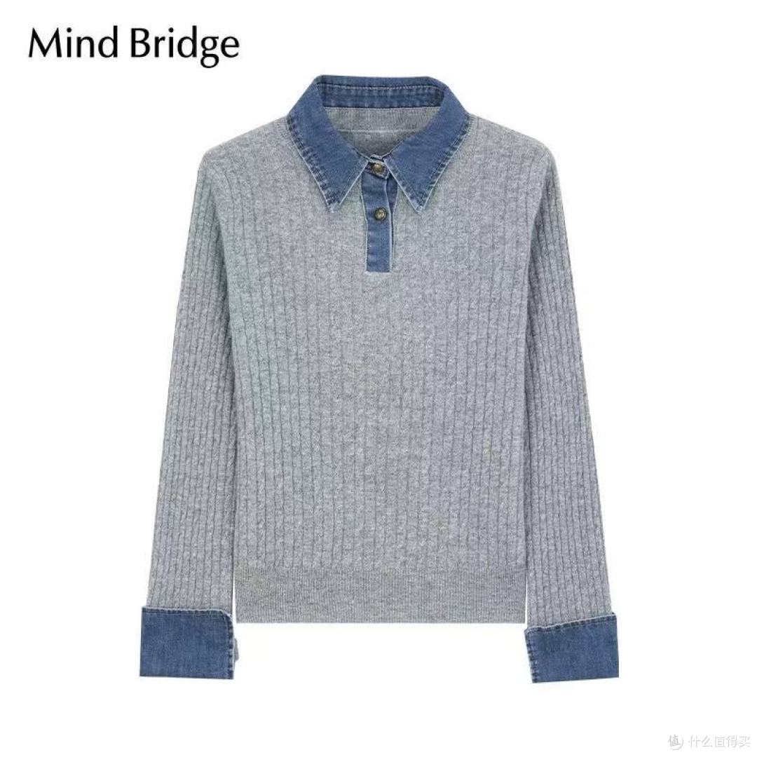 救命!Mind Bridge这件牛仔拼接羊毛衫我能穿整个冬天❗