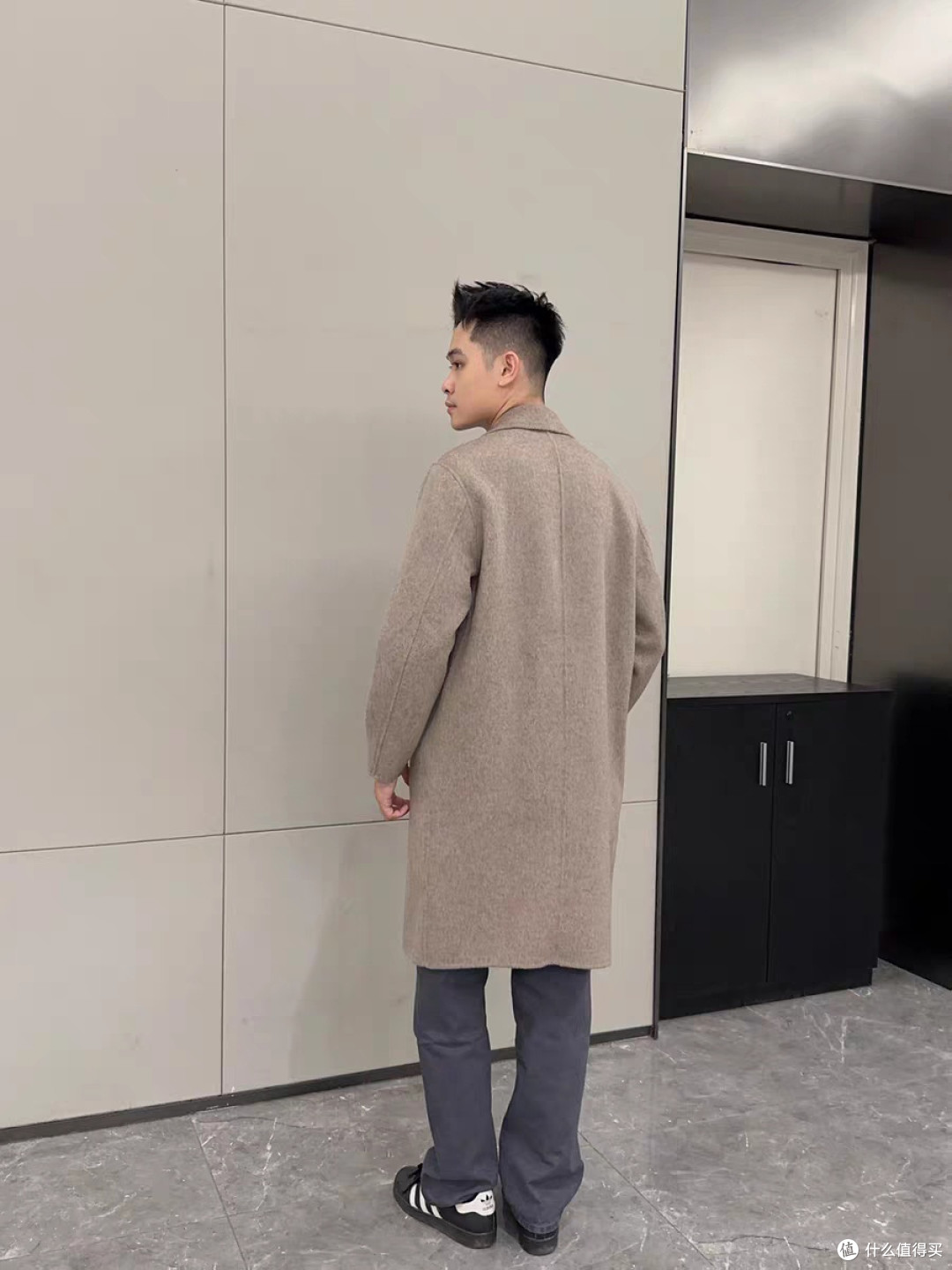 韩版中长款双面呢大衣,保暖不臃肿