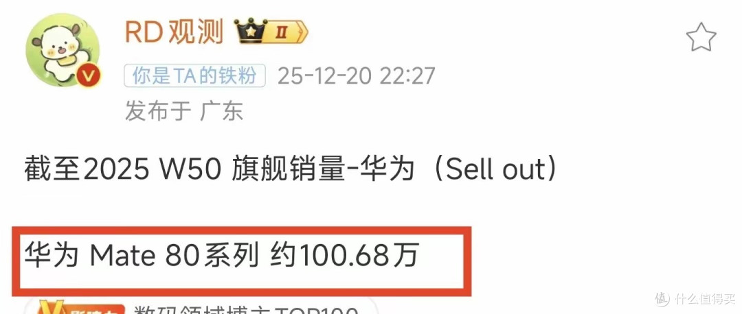 开售18天！华为Mate80销量突破100万台，网友担心的事还是发生了