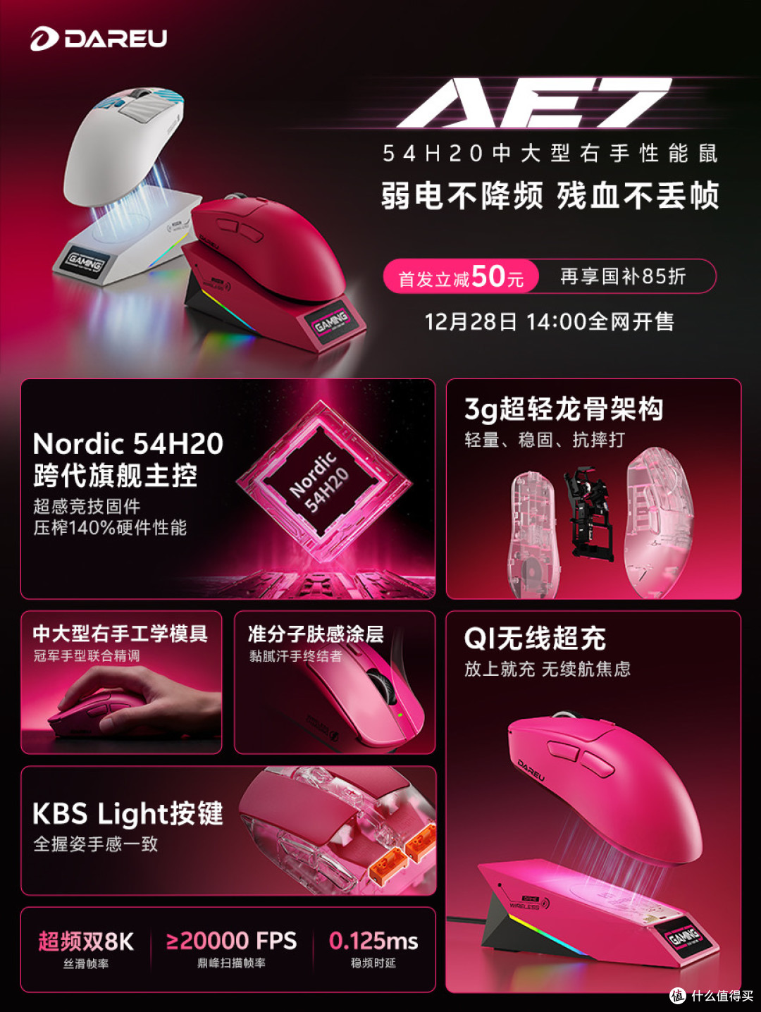 达尔优 AE7人体工学电竞鼠标--为大手量身定制的“掌中神器”