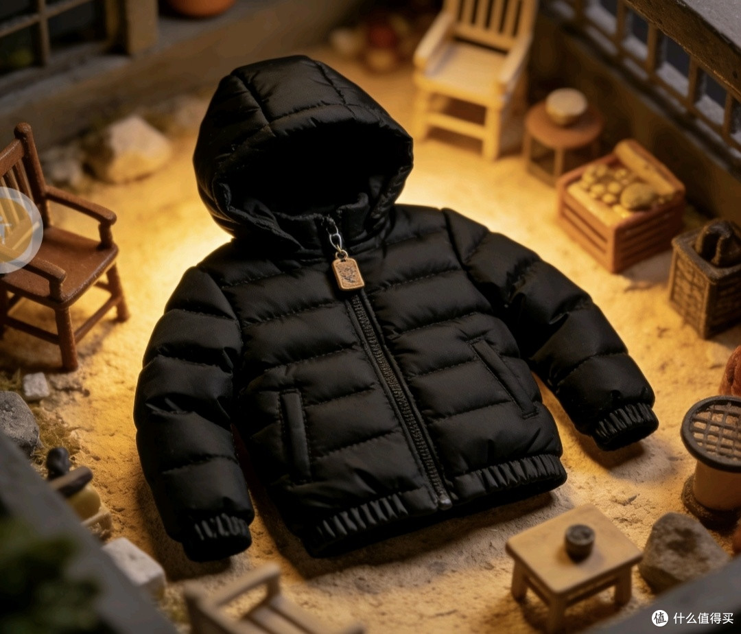 黑色百搭连帽羽绒服