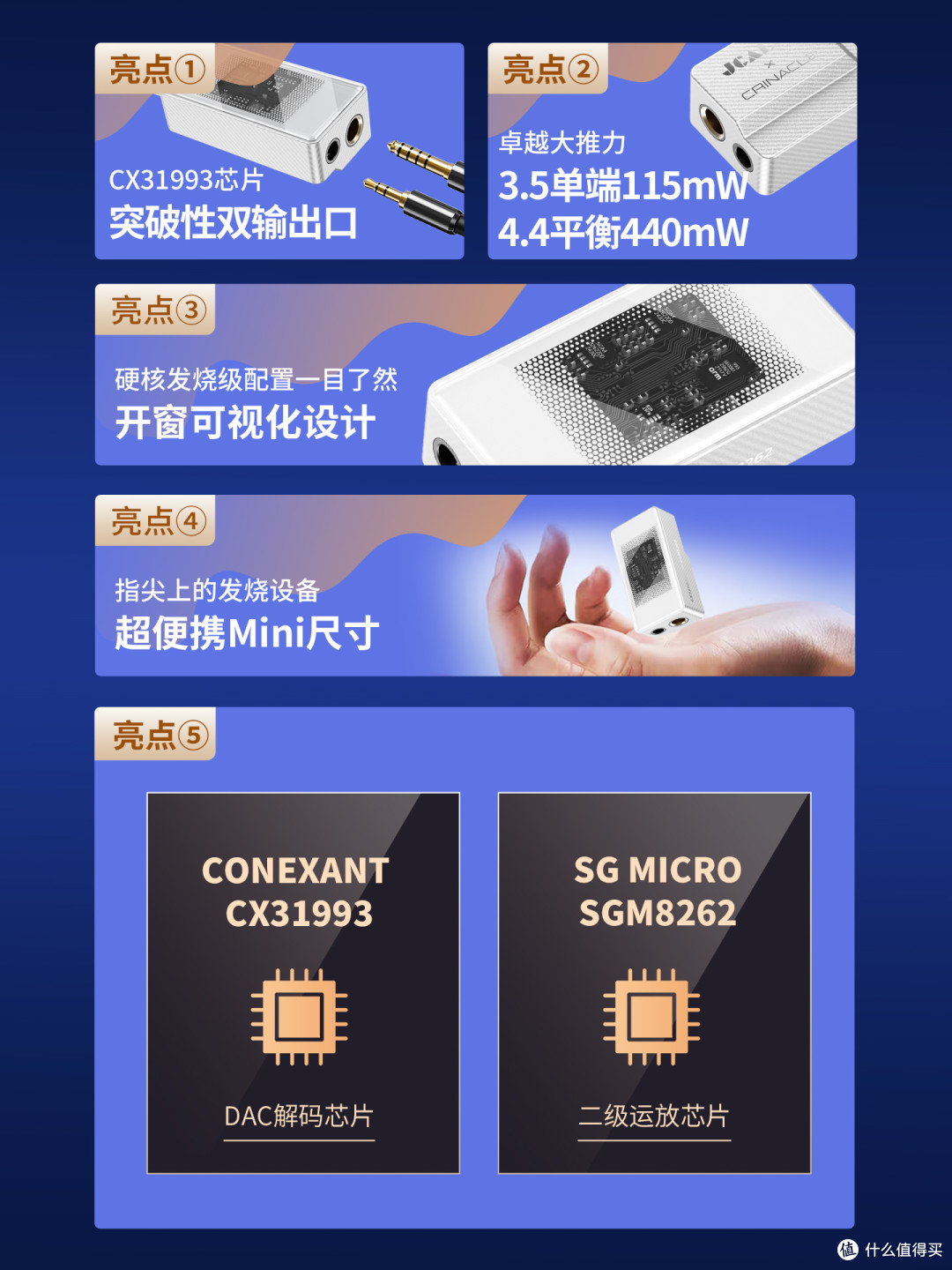 3.5mm单端：115mW；4.4mm平衡端：440mW