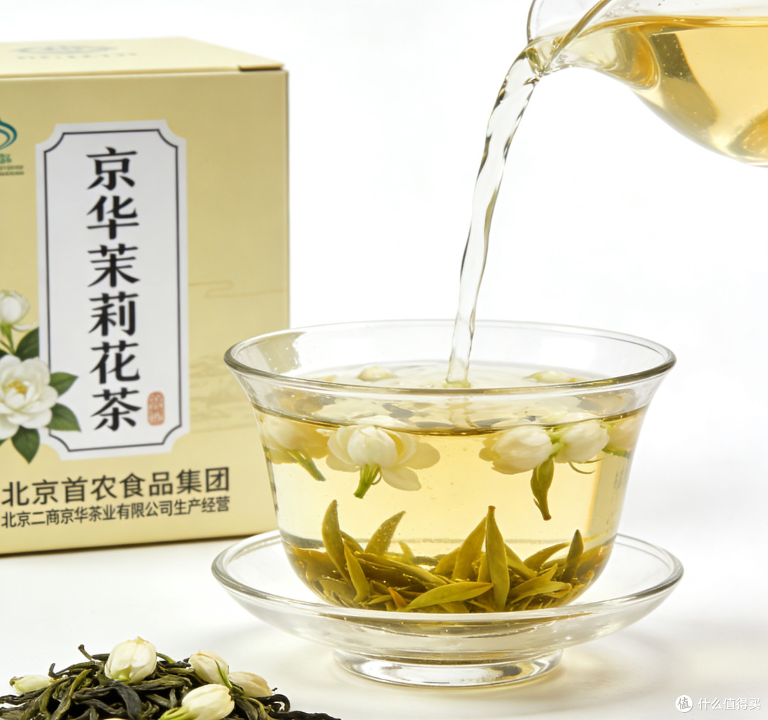 京华茉莉花茶，京味老字号，绿茶坯窨制，花香浓郁醇厚耐泡
