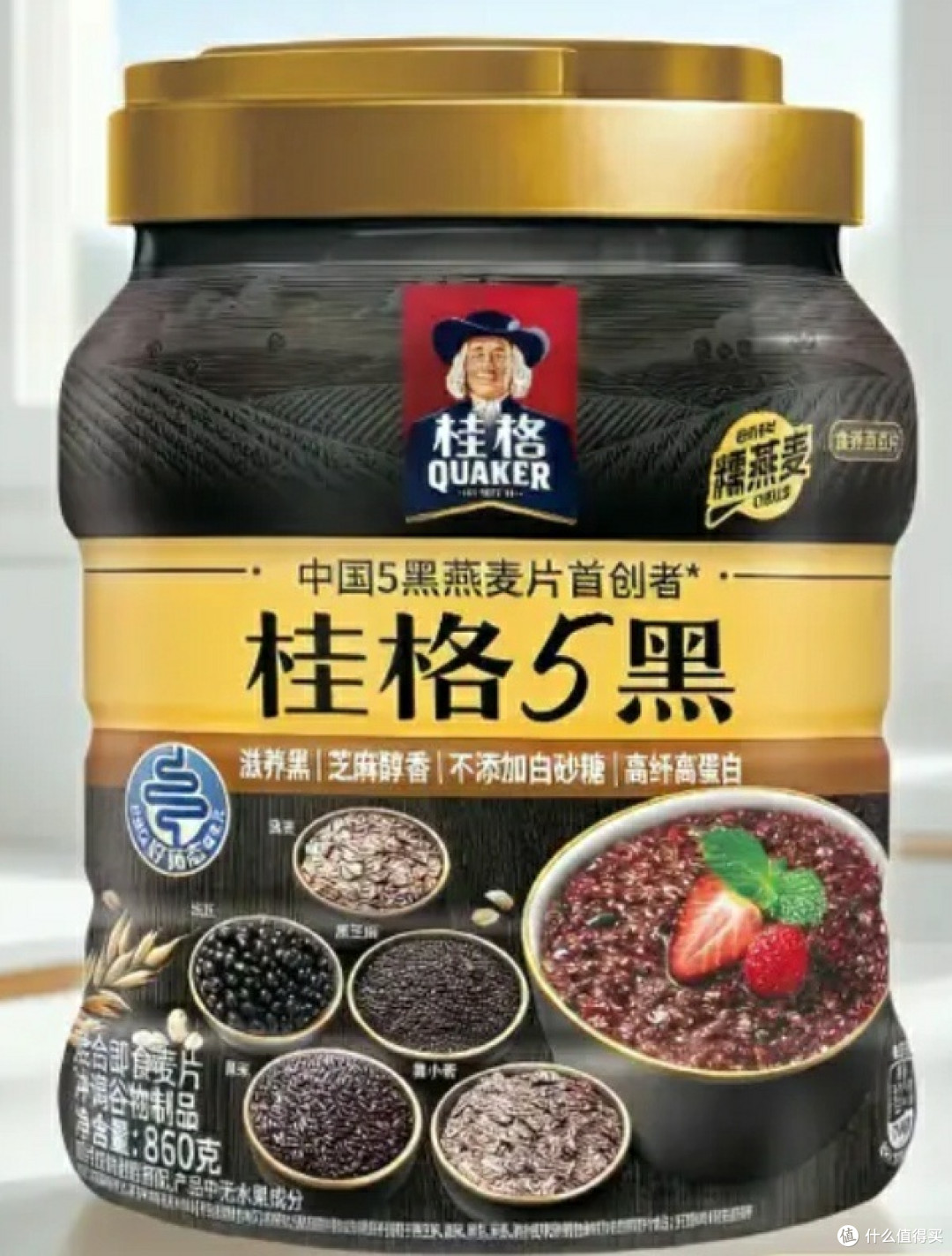 桂格QUAKER5黑混合即食燕麦片860g:营养饱腹