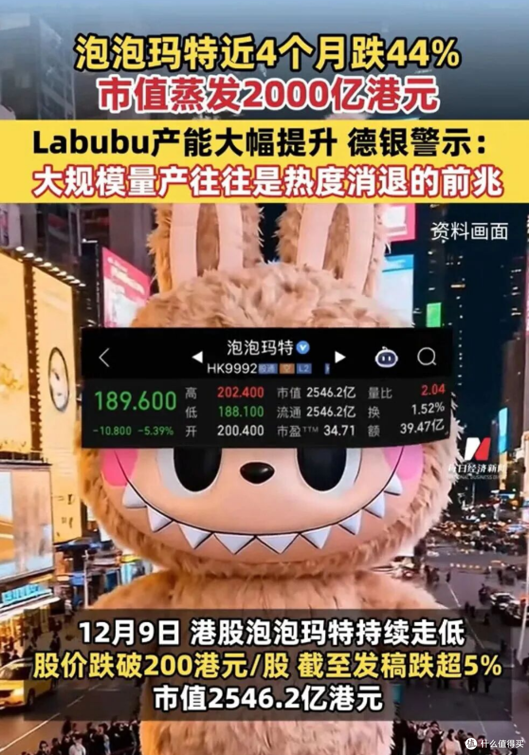Labubu一夜崩盘，五折甩卖！泡泡玛特“不香了”？_潮流玩具_什么值得买