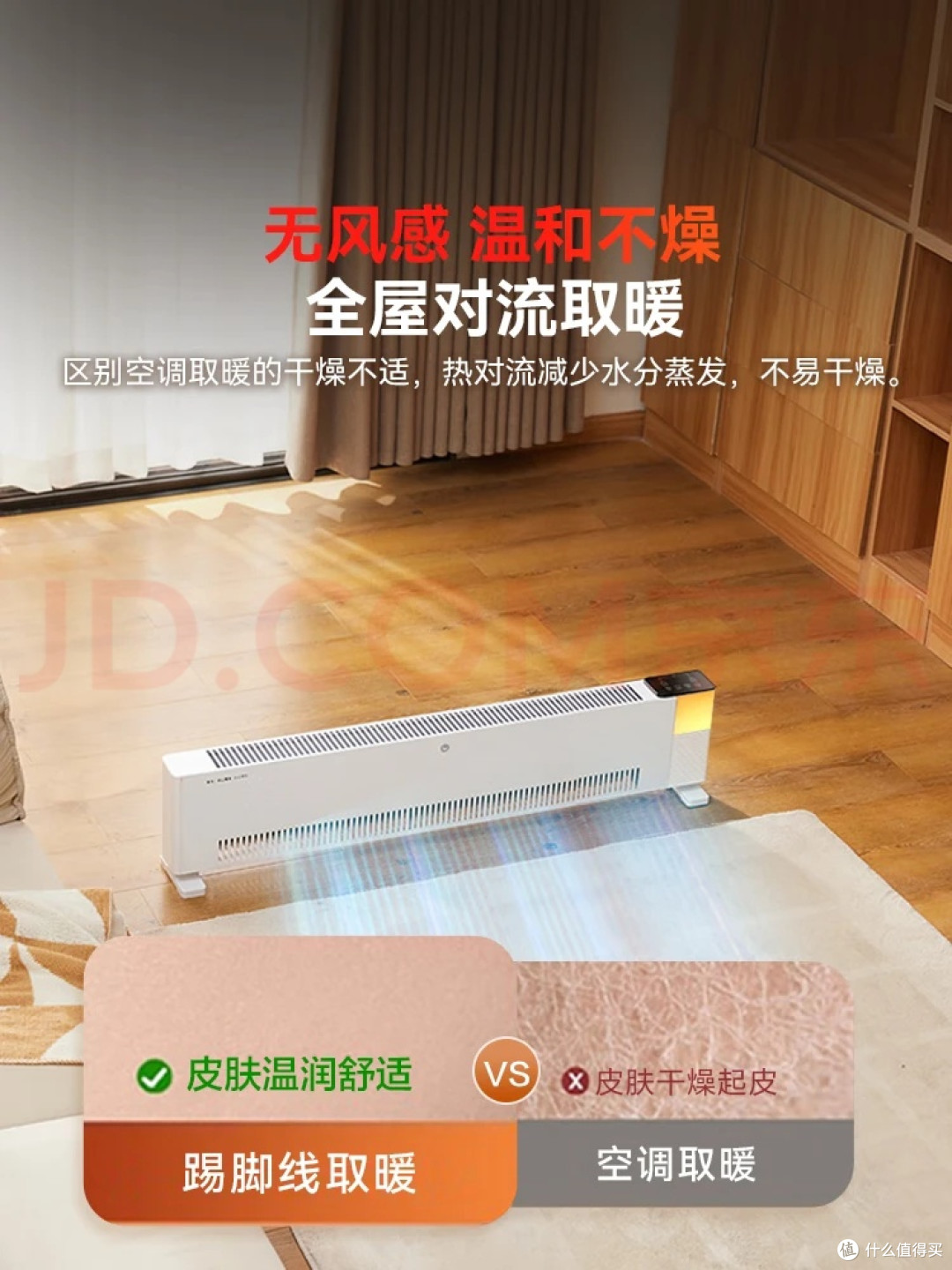 石墨烯踢脚线取暖器:冬日全屋控温