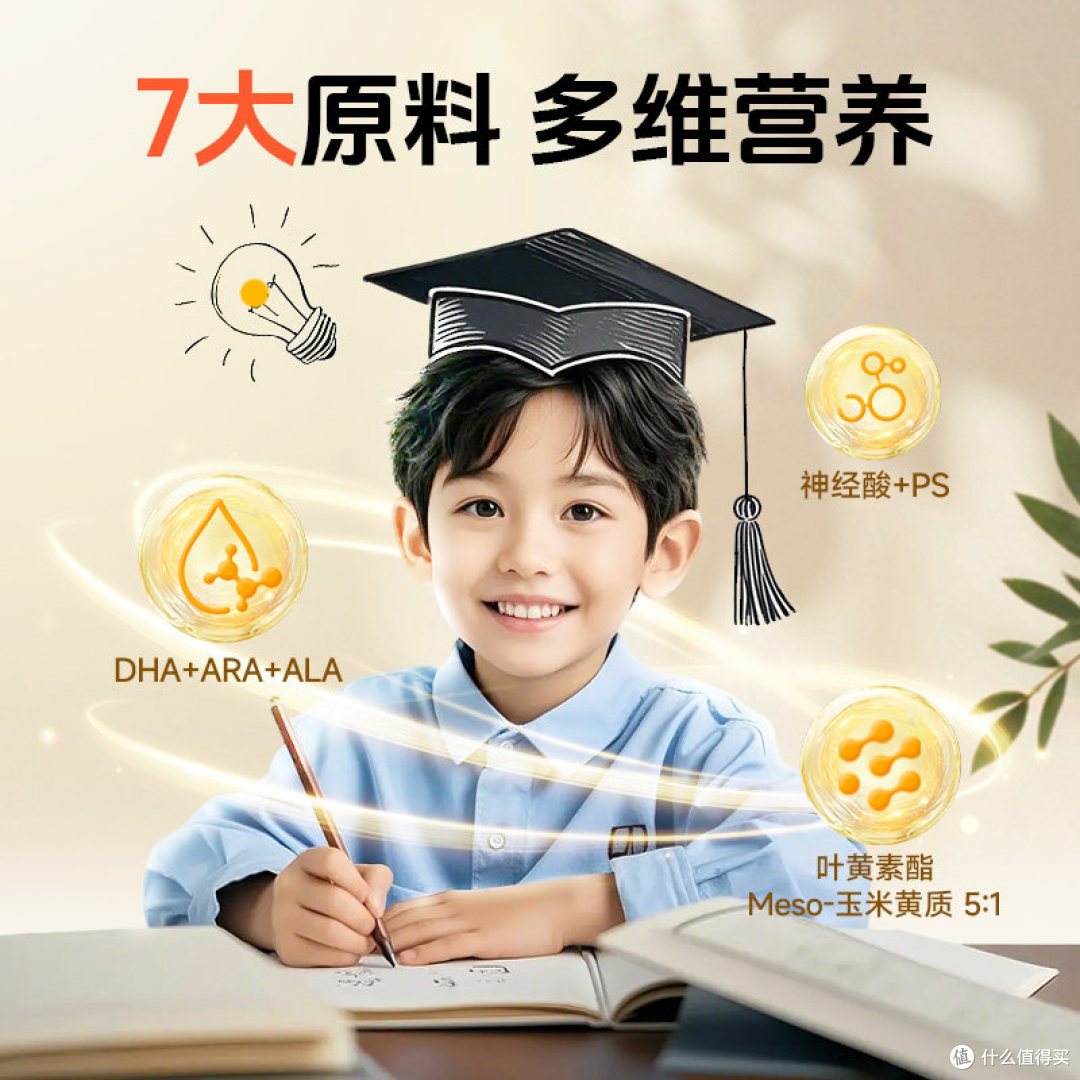 学霸养成,养能健DHA藻油+叶黄素酯护航!
