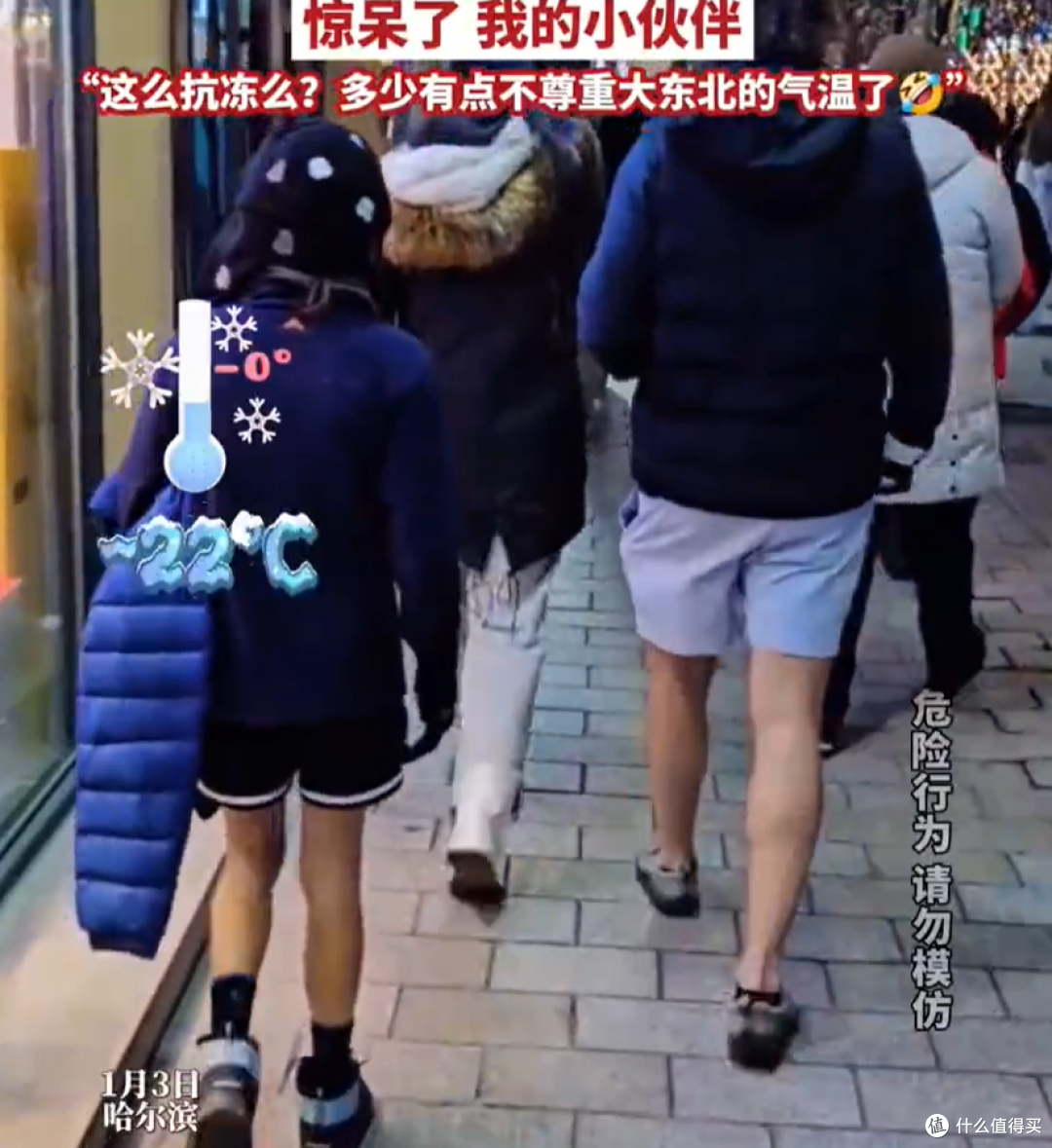 真抗冻还是装的?哈尔滨零下20度老外光腿穿短裤!