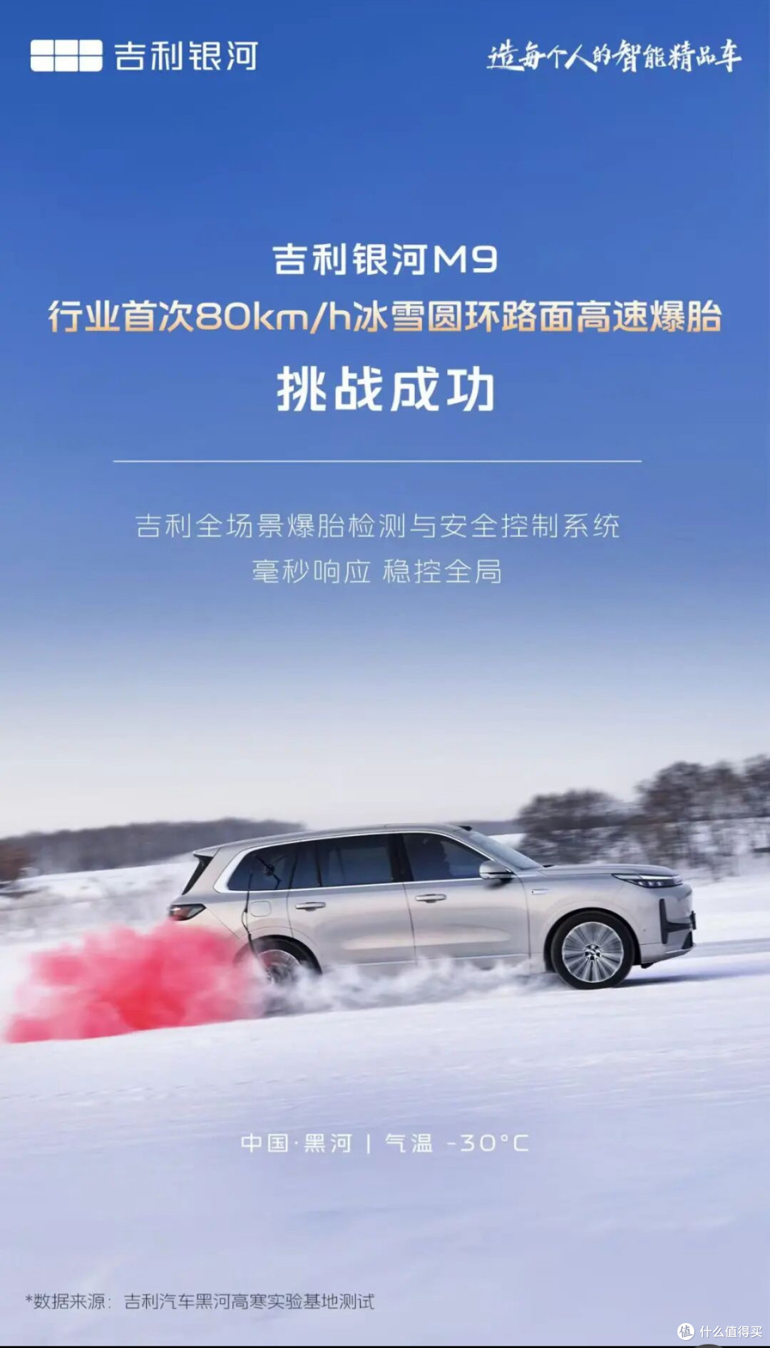 太拼了!吉利高管亲自开吉利银河M9挑战雪地爆胎,结果?