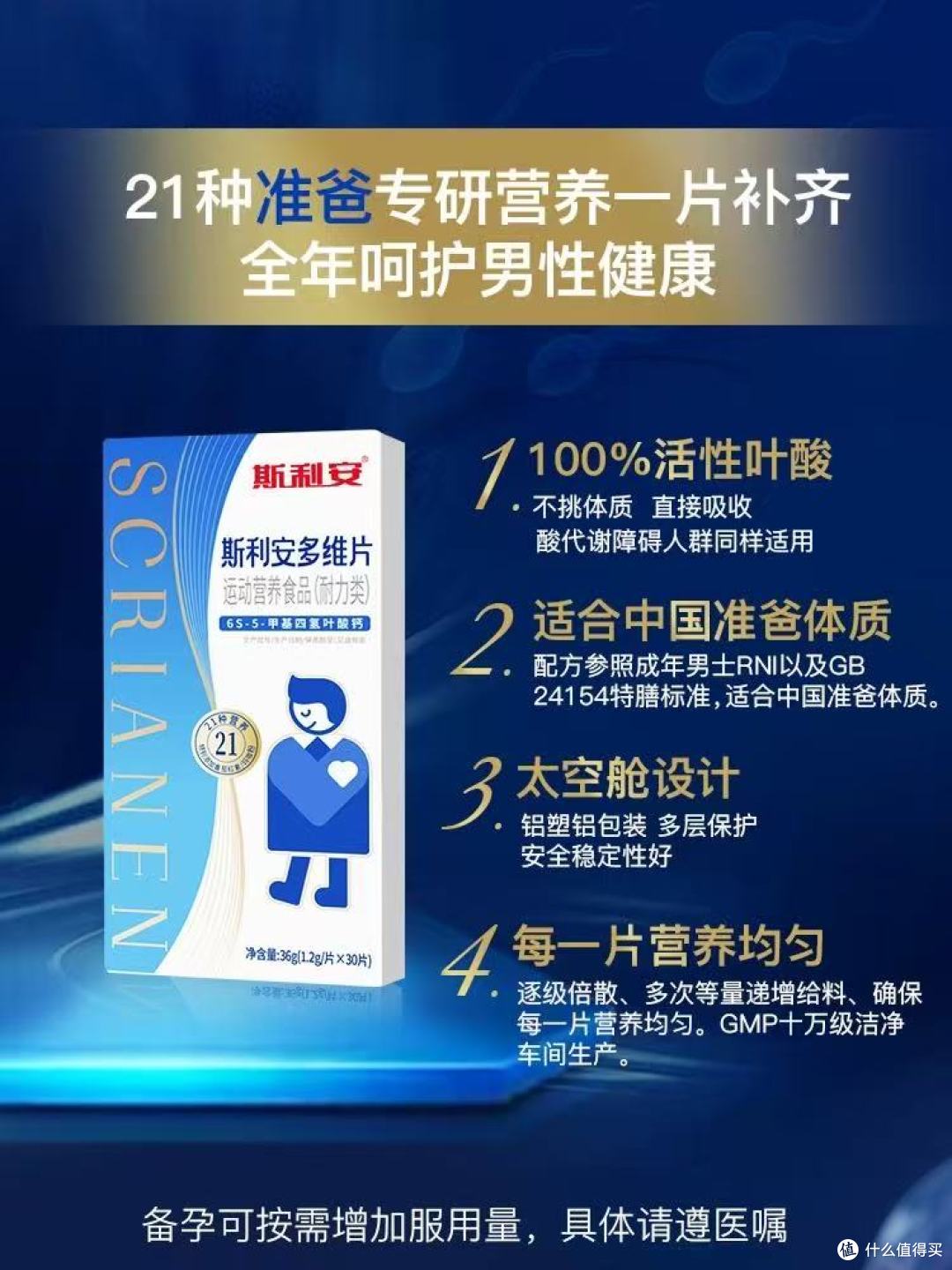 备孕不是女生独角戏！斯利安男士叶酸让老公主动加入战斗💪