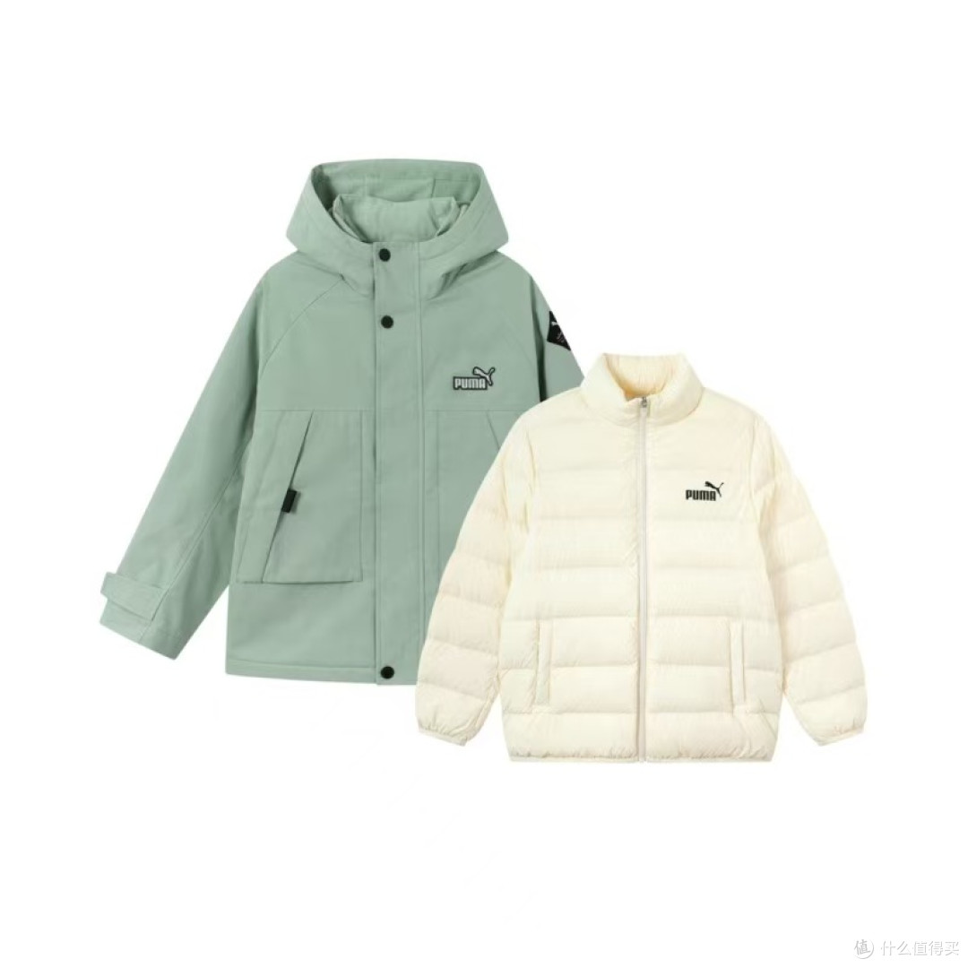 PUMA新款儿童羽绒服两件套,承包娃整个冬天的温暖与帅气✨