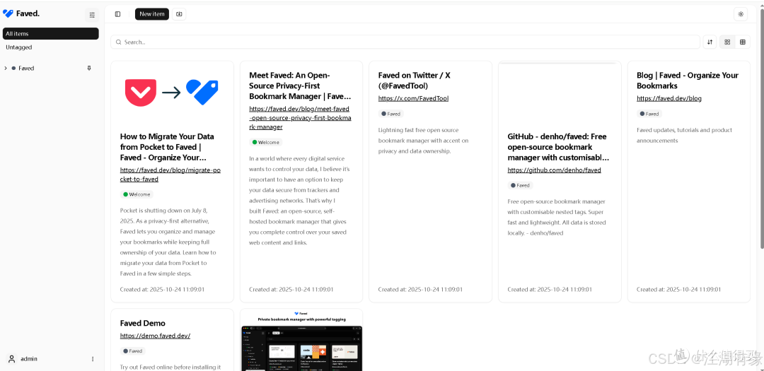 打造私有书签库：使用Docker快速搭建 Faved