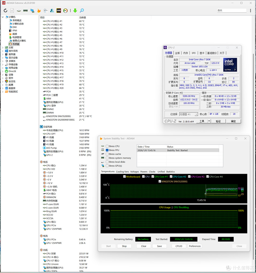 265K+STRIX Z890-E+RTX5070Ti+九州风神 CL600 机箱装机效果展示