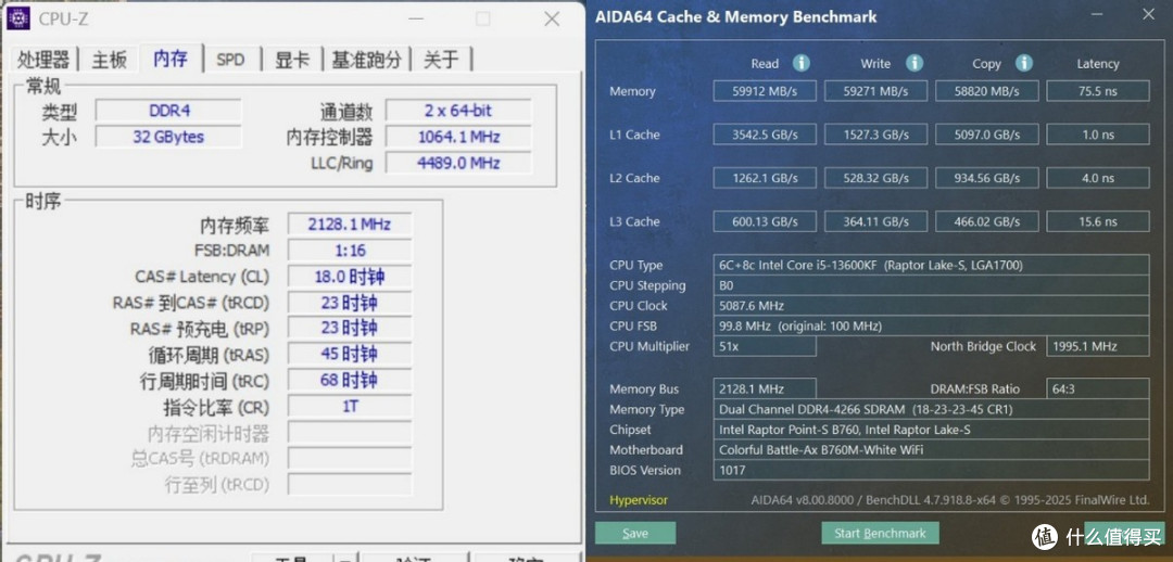 英特尔酷睿i5-13600KF与七彩虹B760MD4冷钢主机性能实测