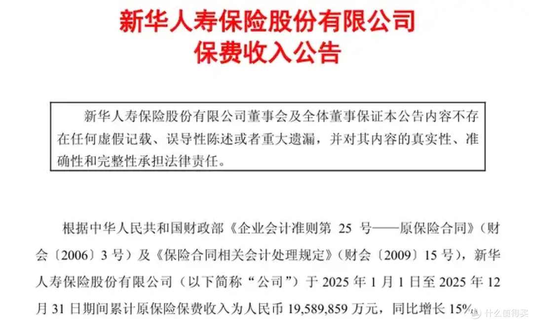 新华保险突破历史峰值：2025年保费收入超1958亿，同比增长15%