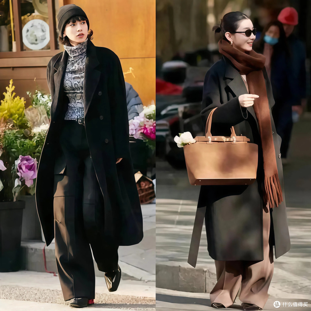 进入冬天后发现,大衣搭配阔腿裤,洋气时髦,太适合四五十岁女人