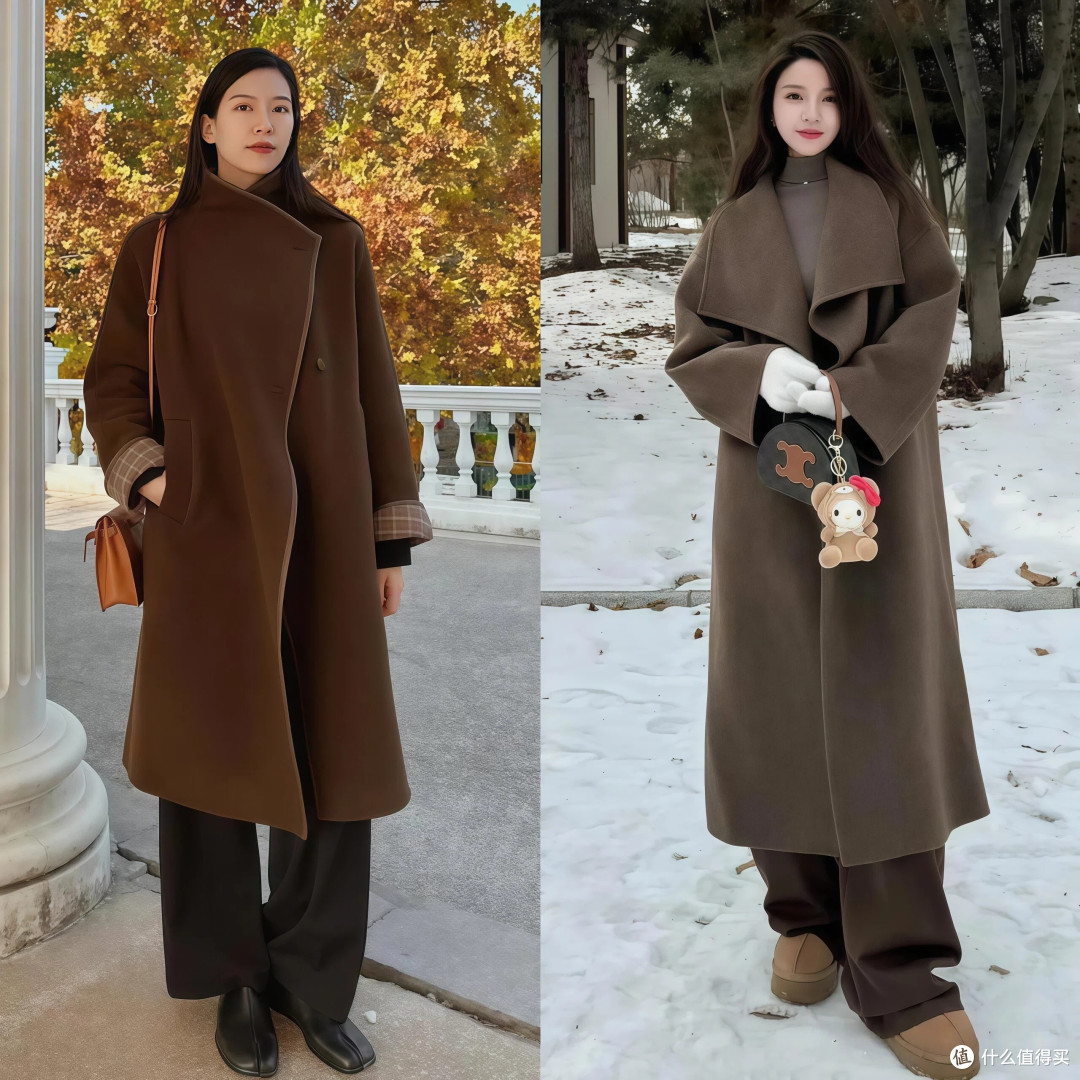 进入冬天后发现,大衣搭配阔腿裤,洋气时髦,太适合四五十岁女人