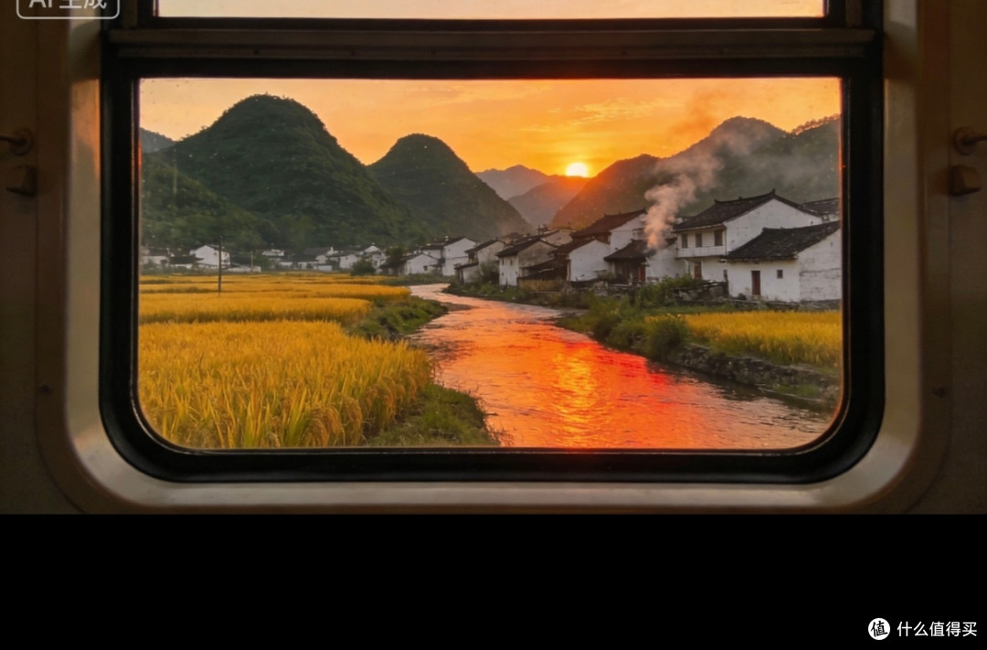火车窗外的治愈风景