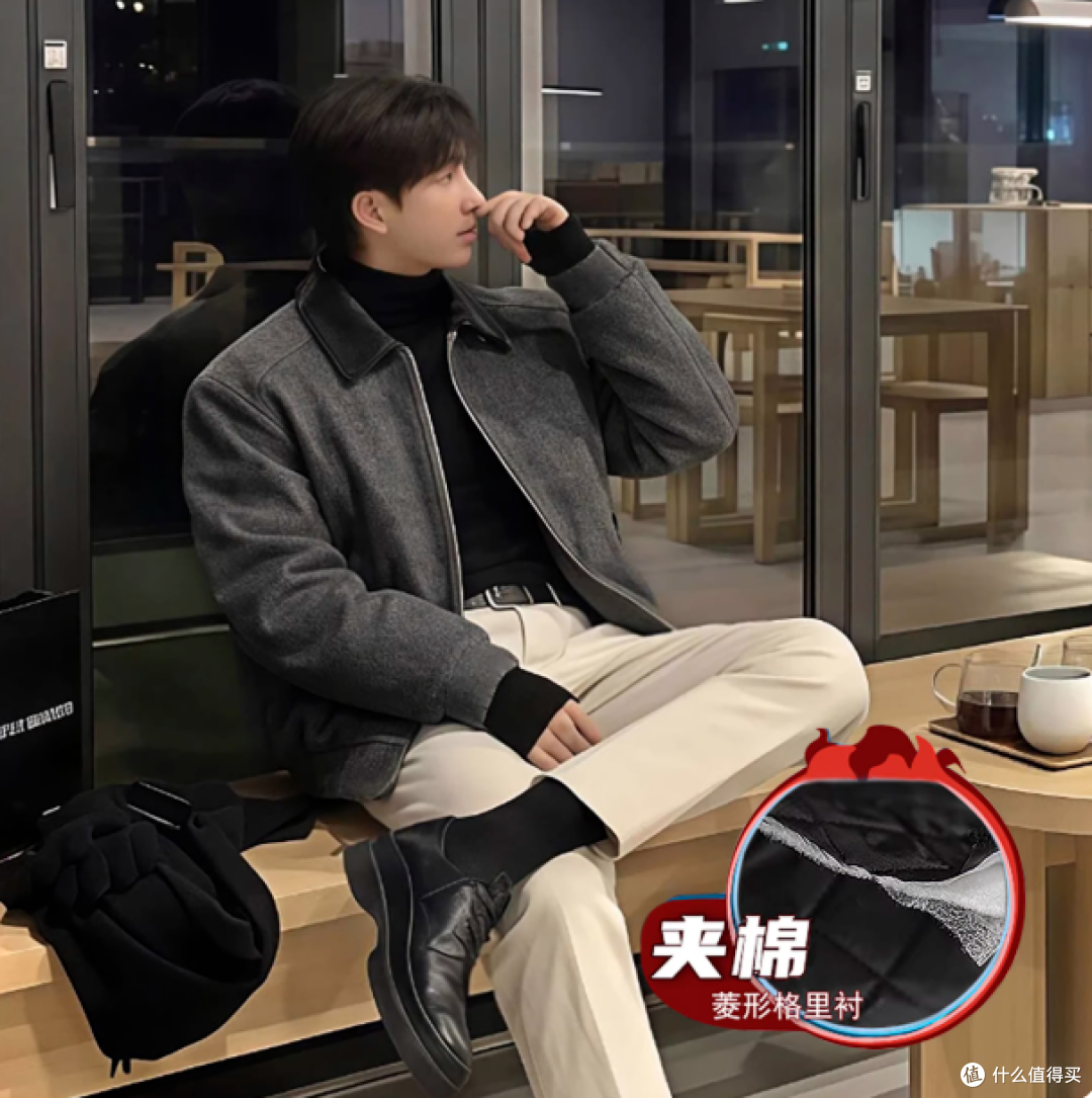 ASCLO&QIAO皮领毛呢夹克|巴恩风男生的秋冬质感密码✨