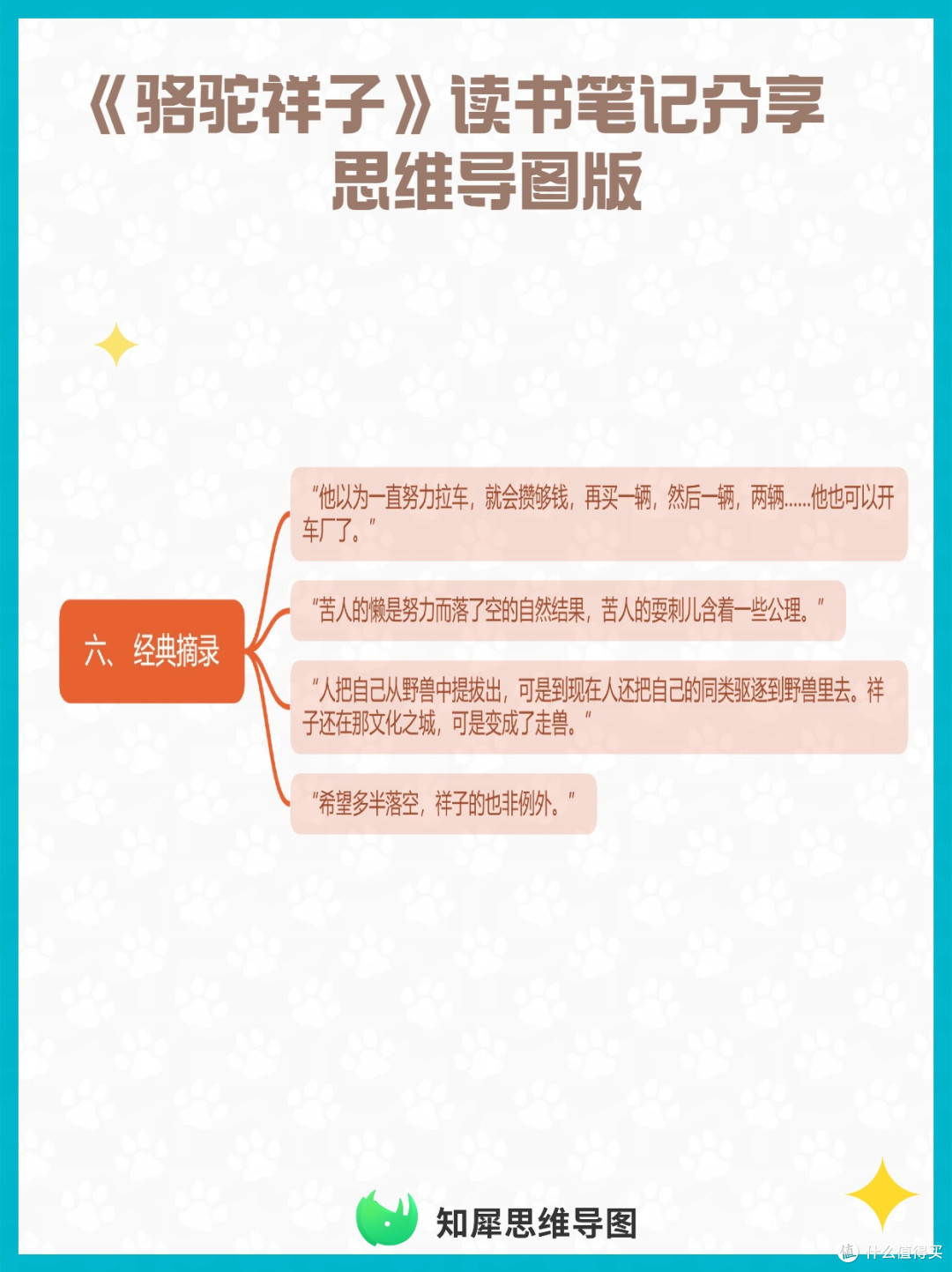 《骆驼祥子》读书笔记分享  思维导图版