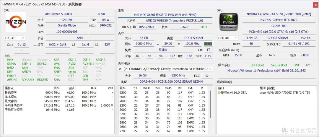 超频性能提升 20%,微星MPG X870I EDGE TI EVO WIFI主板装机分享