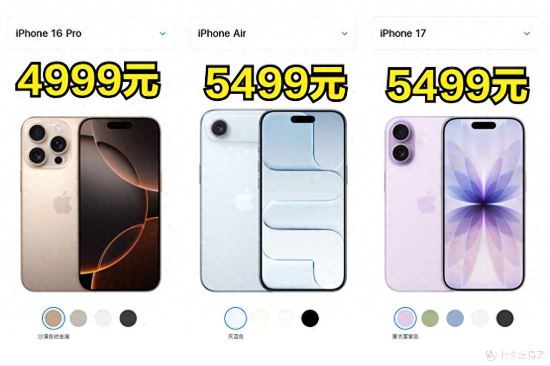 iPhone17、iPhoneAir是5499元,iPhone16 Pro是4999元,该买谁?