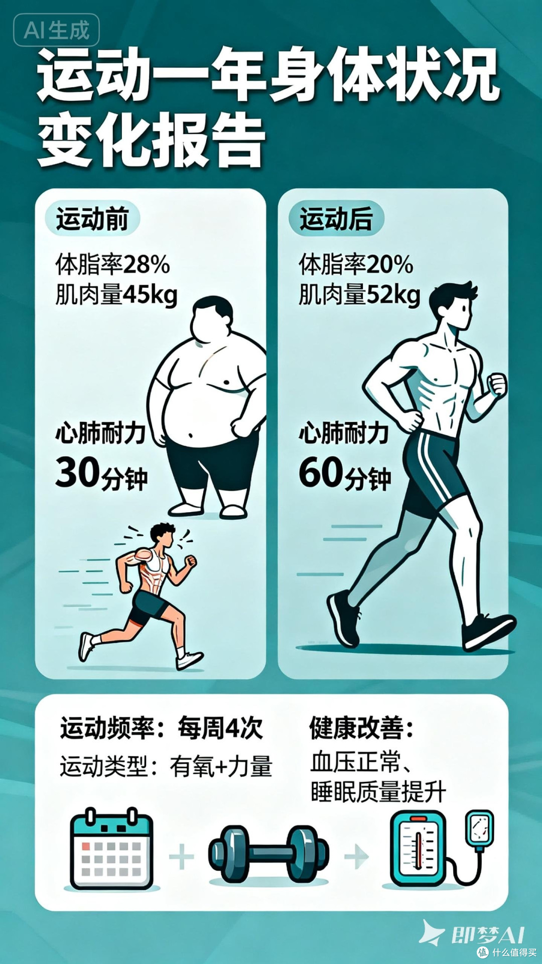运动一年，身体状况如何