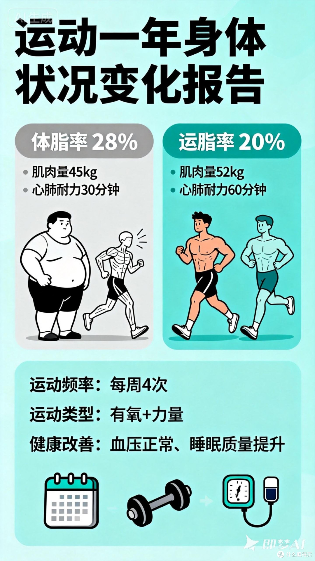 运动一年，身体状况如何