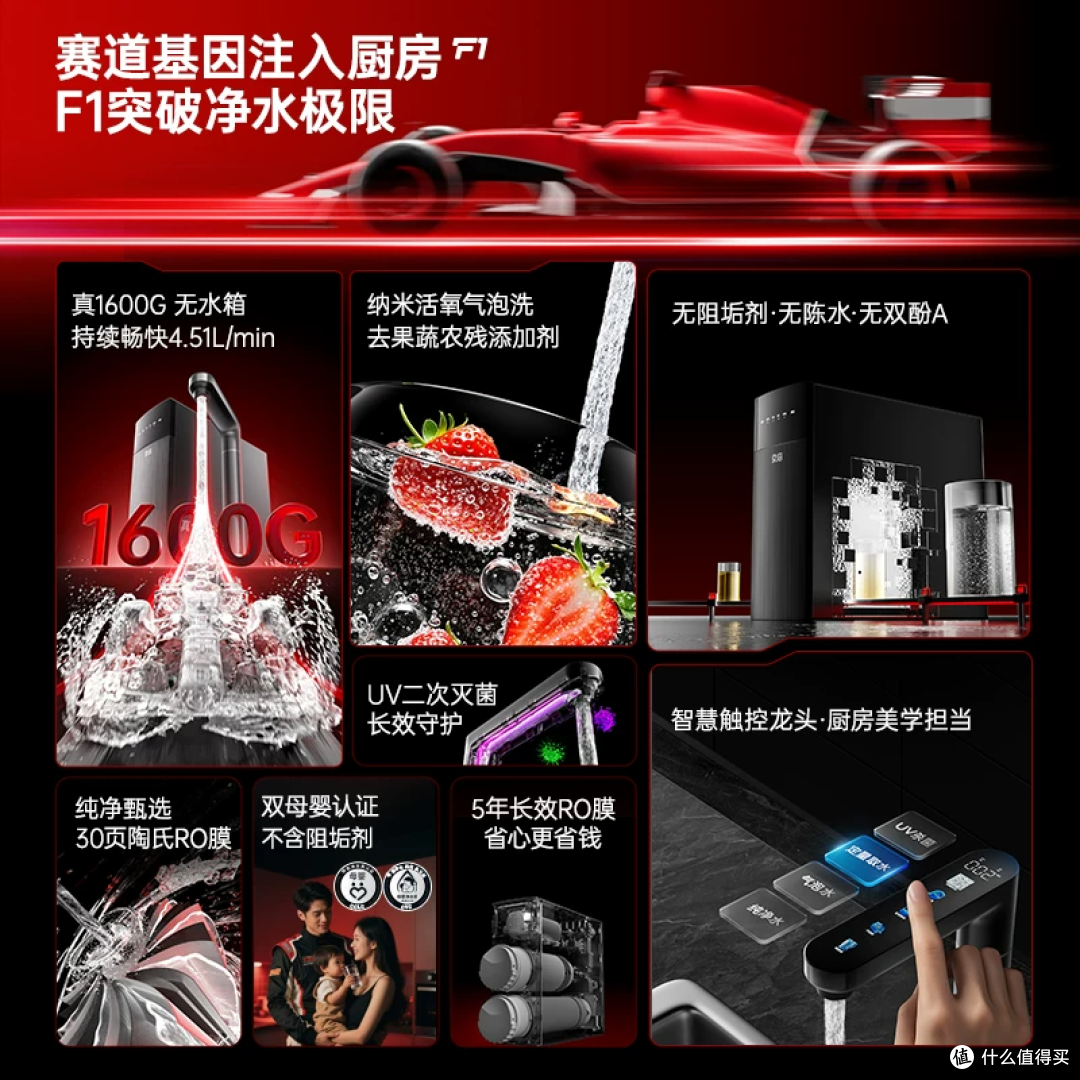 想喝上纯净鲜活水?京倍F1的1600G超大通量+母婴级过滤3秒出热水