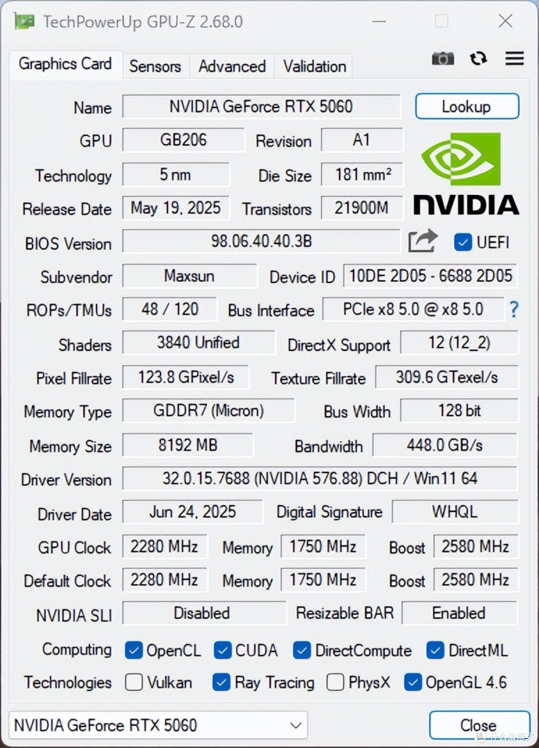二次元萌妹加持,铭瑄RTX5060瑷珈性能测试