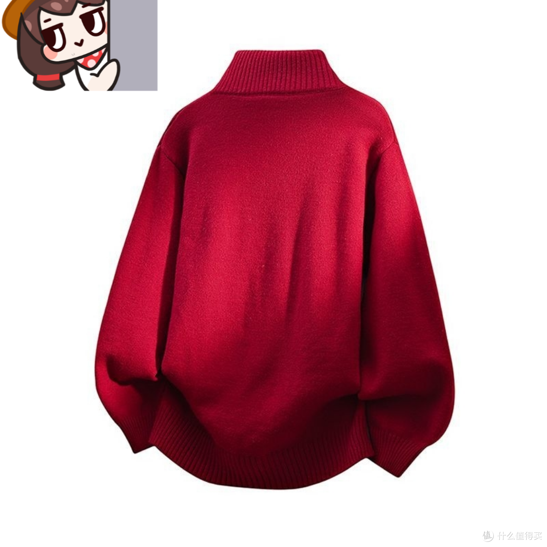 春节限定穿搭:红色拜年毛衣