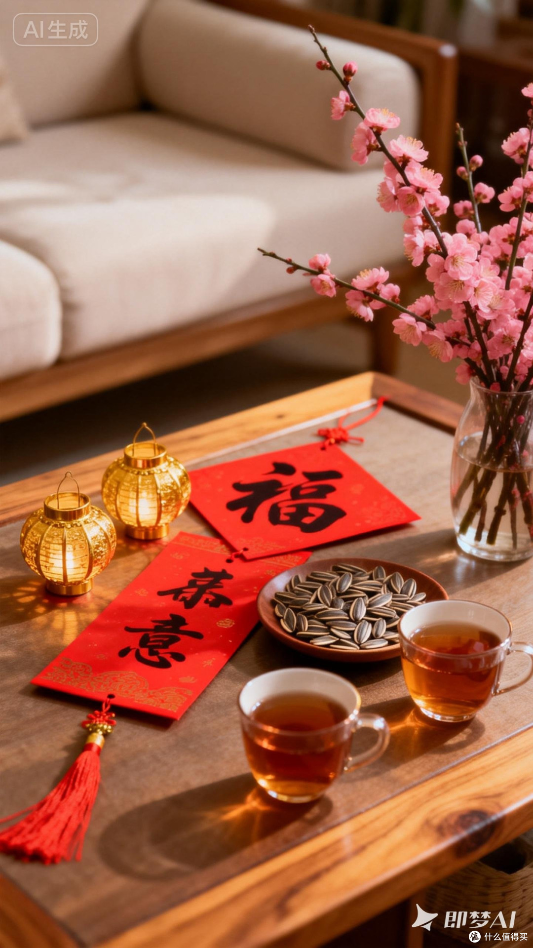 我家年味小角落：茶几上的温馨