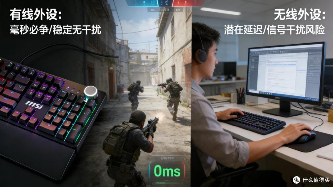 明明无线更自由,为何有线不犯愁?微星GK320+GM330来说明一下!