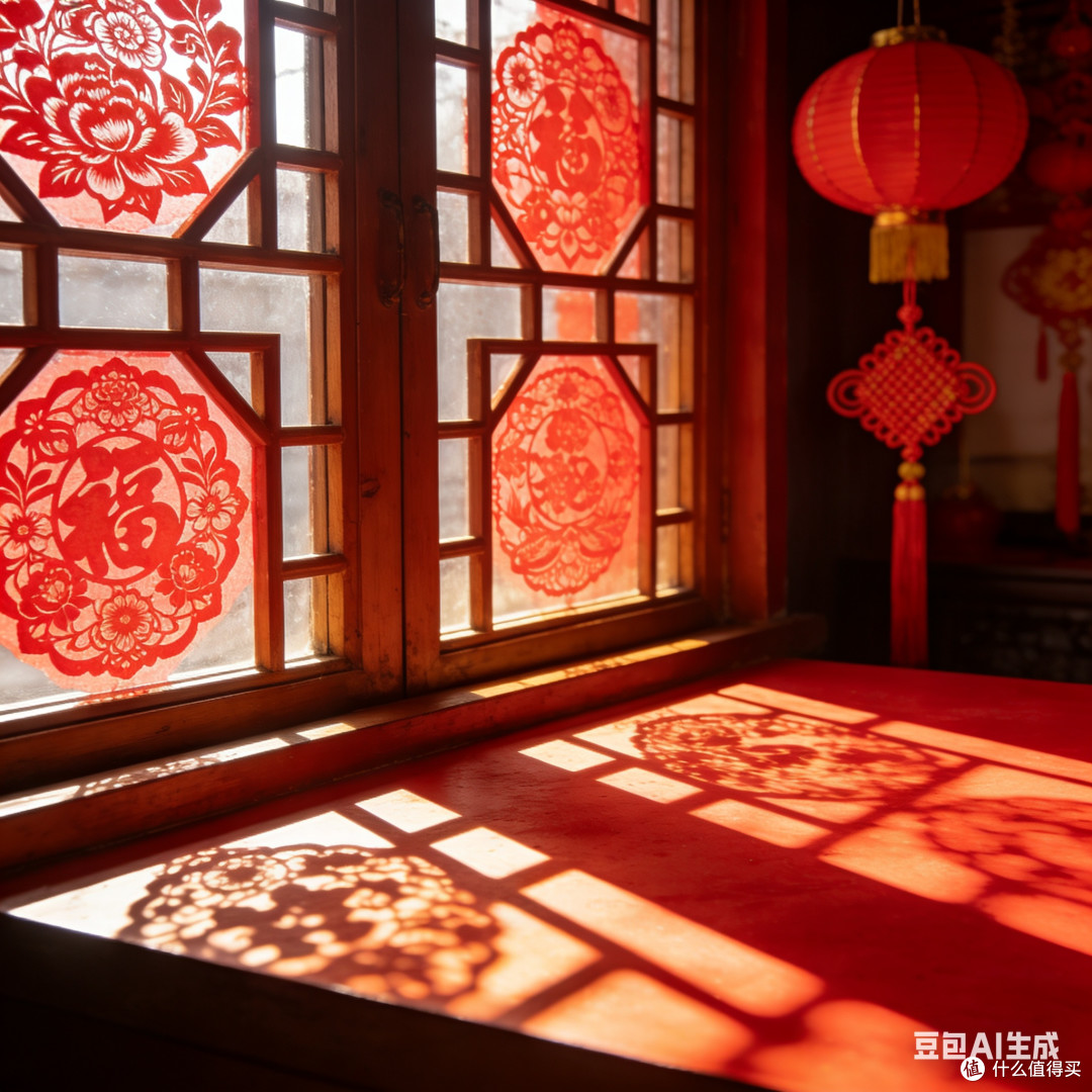 年味浓,红色窗花点亮新年