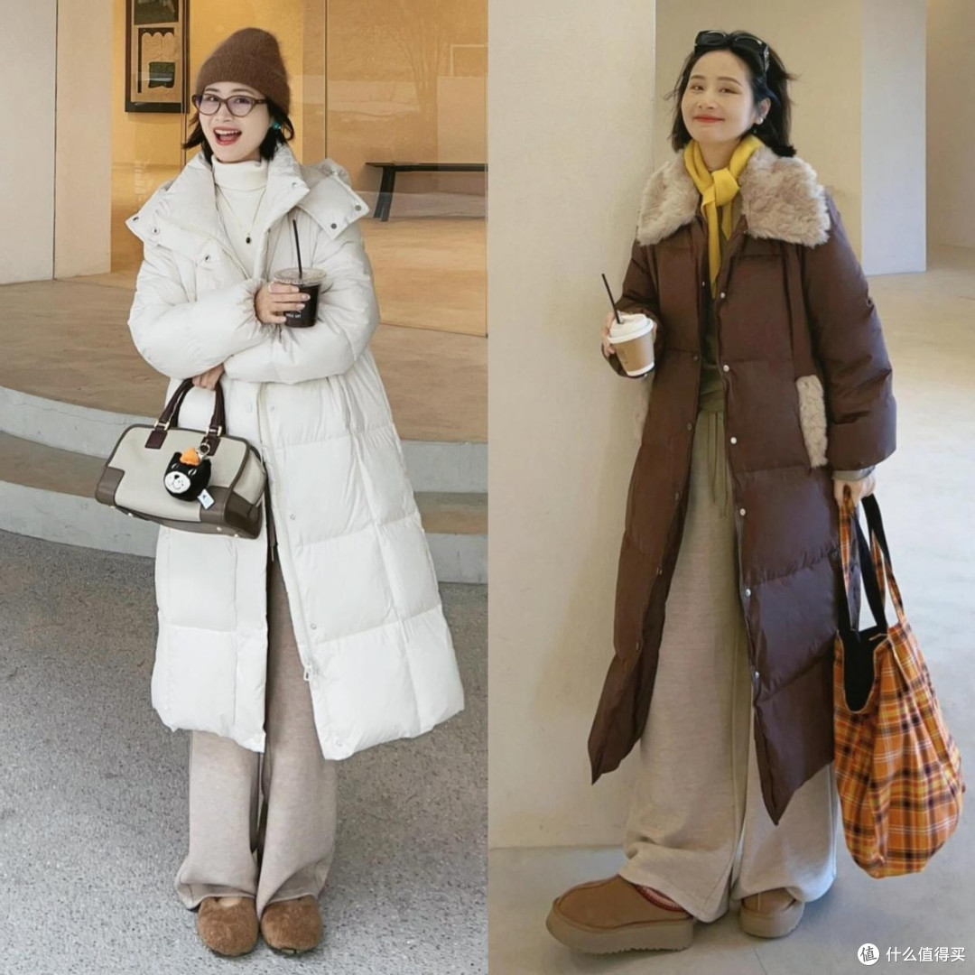 羽绒服+阔腿裤,冬春换季这样穿搭,真的美爆了,显瘦减龄又高级