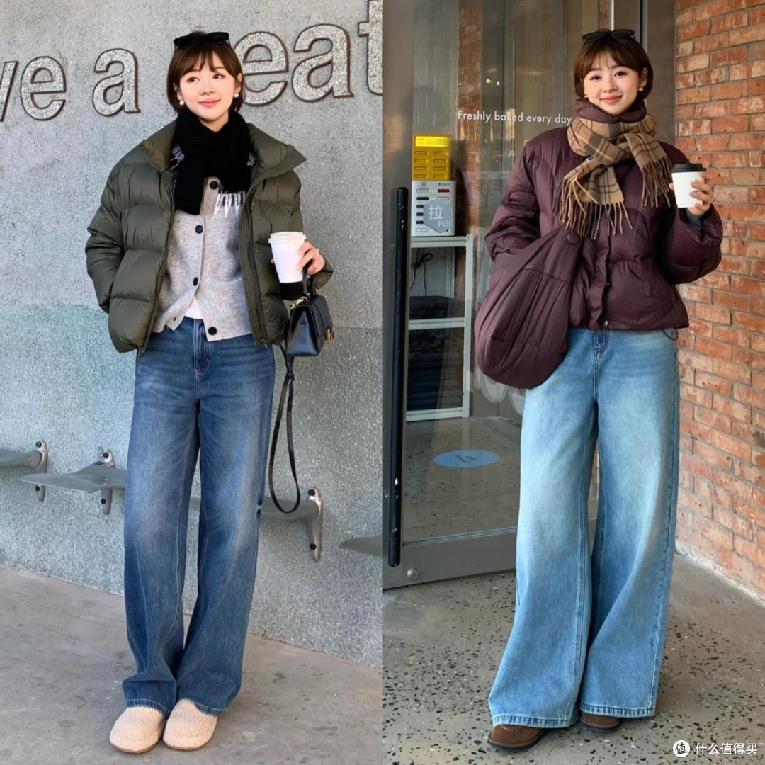 羽绒服+阔腿裤,冬春换季这样穿搭,真的美爆了,显瘦减龄又高级