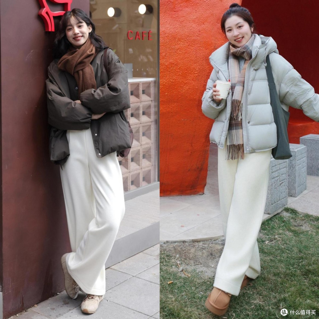羽绒服+阔腿裤,冬春换季这样穿搭,真的美爆了,显瘦减龄又高级