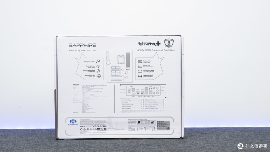 X870E纯白旗舰:蓝宝石氮动极光X870EA Phantomlink PE 主板评测