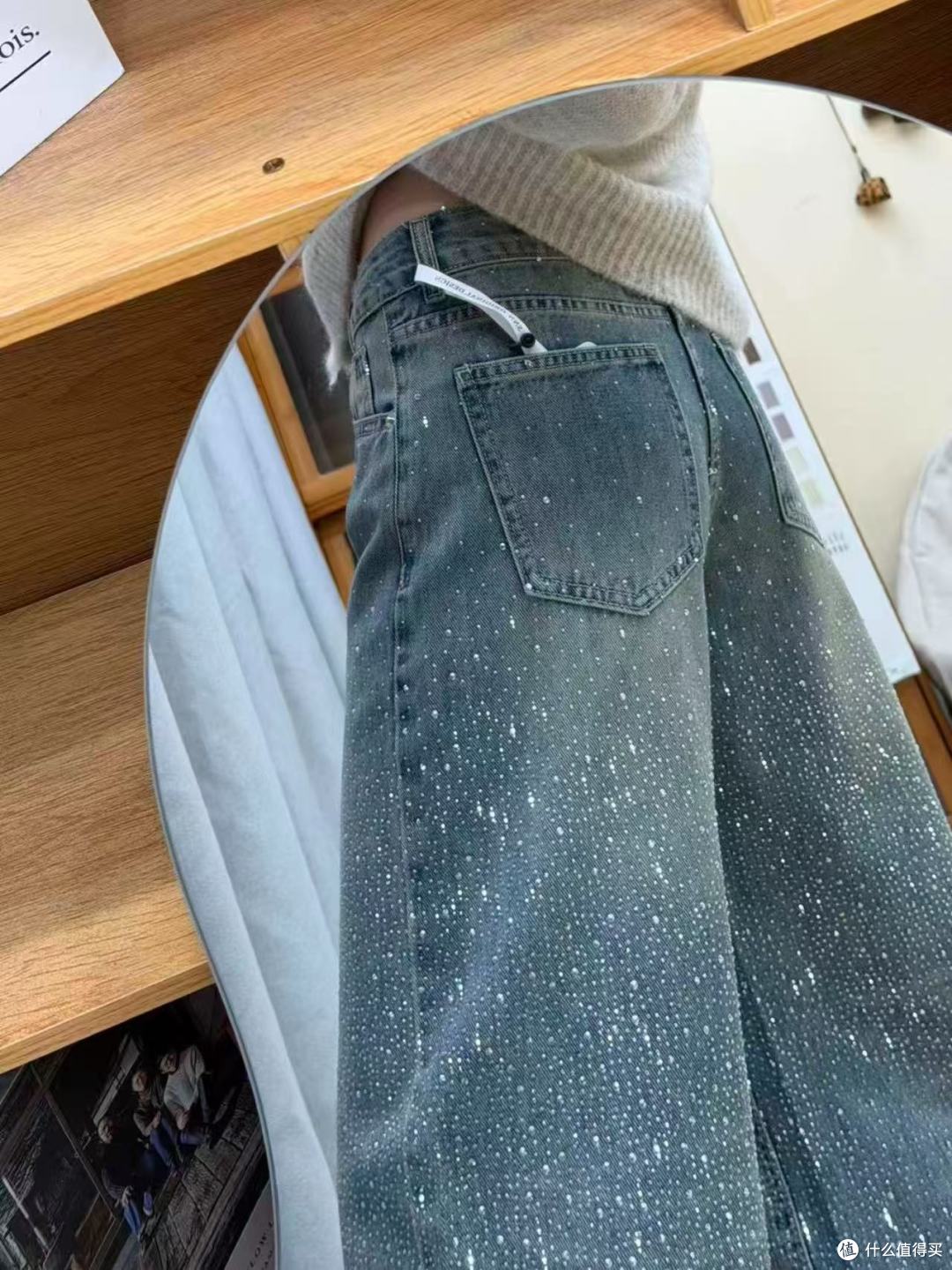 自带星光的神裤✨TEEINXX 烫钻阔腿牛仔裤,梨形身材闭眼冲