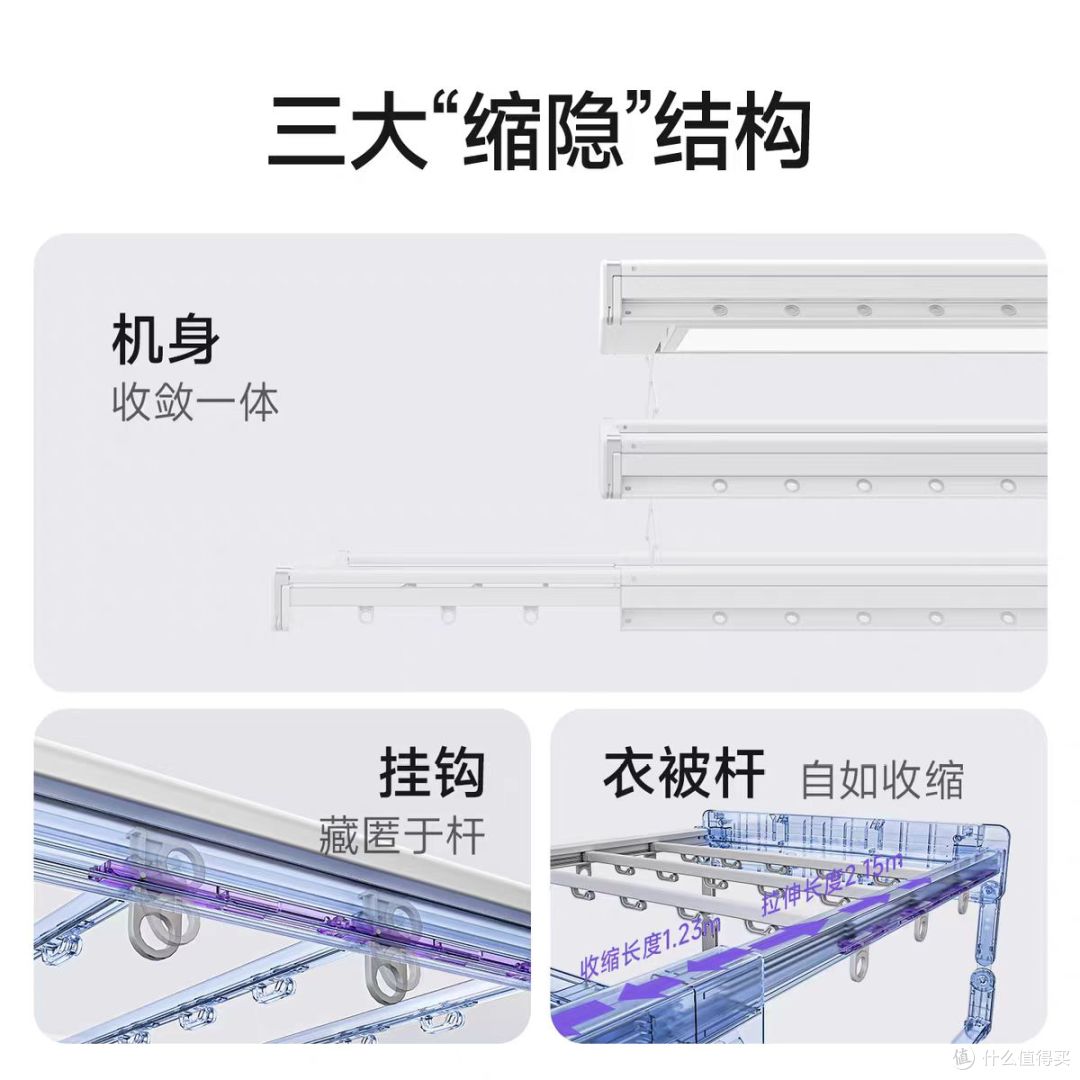 阳台封神✨邦先生M33隐形晾衣架,小户型直接赢麻了