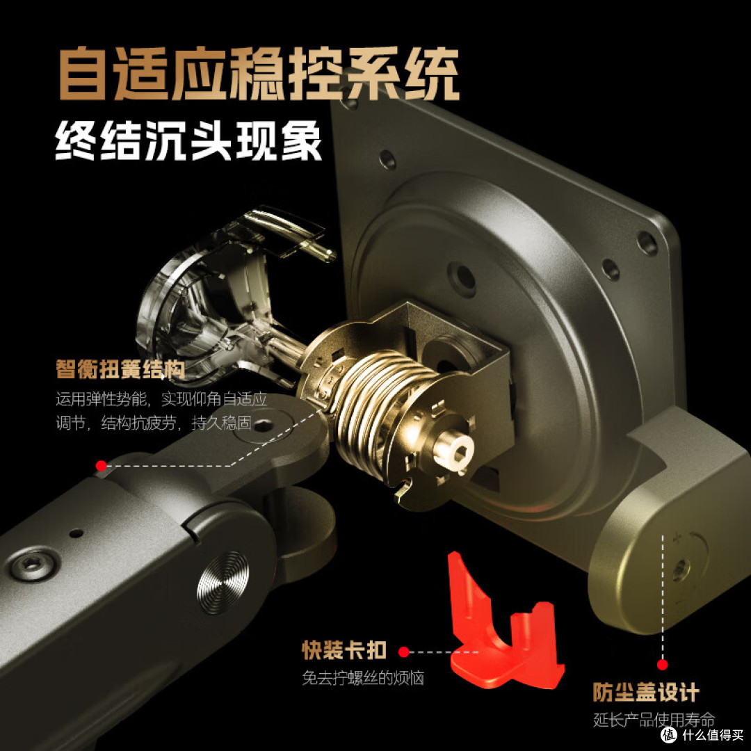 NB A3显示器机械臂 升降悬空护颈 适配17-32吋各品牌屏幕