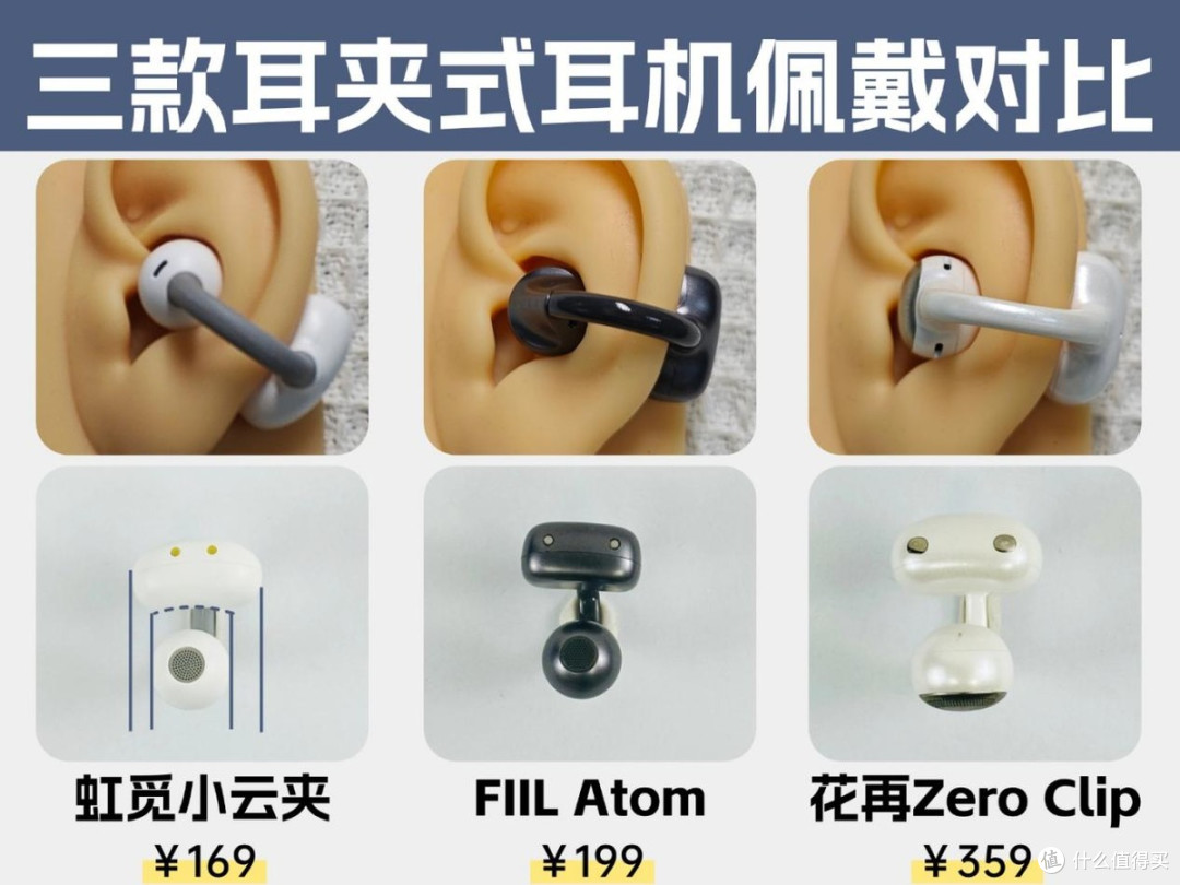 百元耳夹式耳机对比评测,虹觅小云夹,FIIL、花再Clip哪款好?