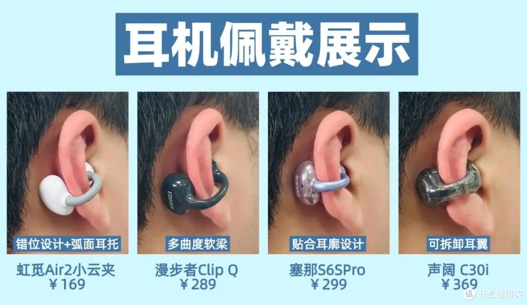 虹觅、塞那、漫步者、声阔大横评,哪款耳夹式耳机更值得购买?